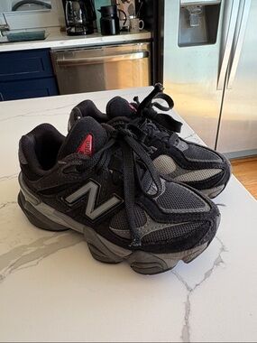 New Balance Kids Black and Gray Athletic Sneakers